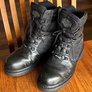 Women’s Harley Davidson FXRG Black Leather Motorcycle Boots, Sz 8